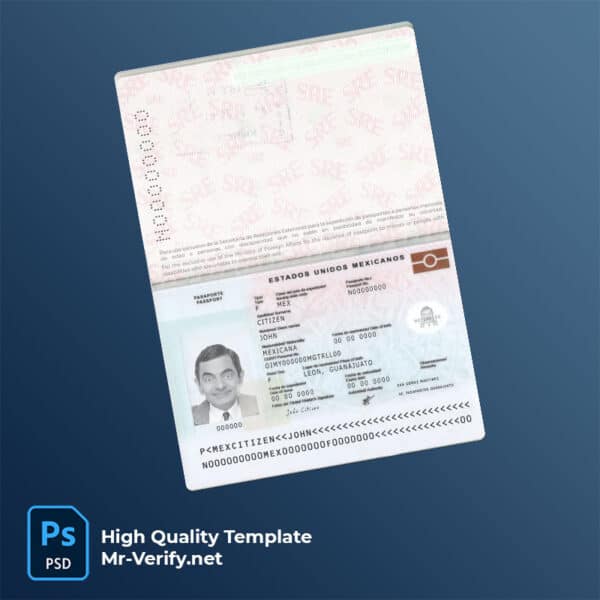 Mexico Passport PSD Template