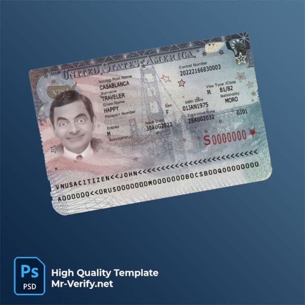 USA Tourist Visa PSD template