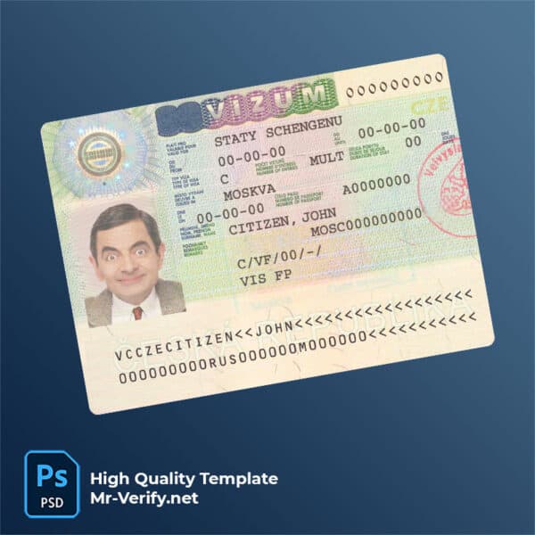 Czech visa PSD template | schengen visa