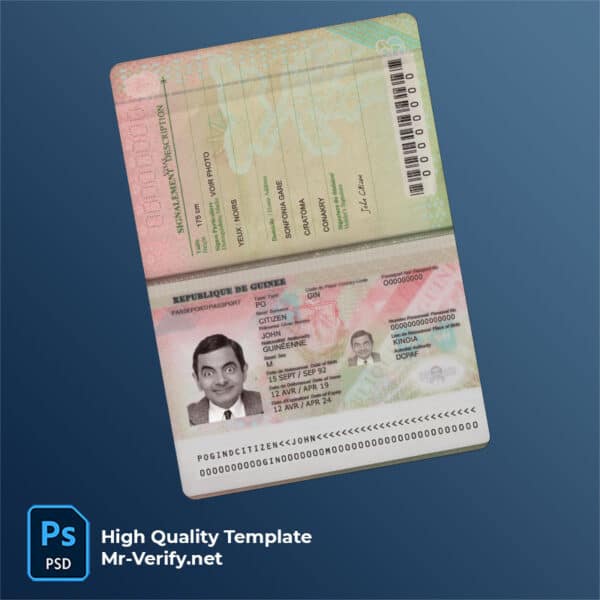 GUINEA Passport PSD Template