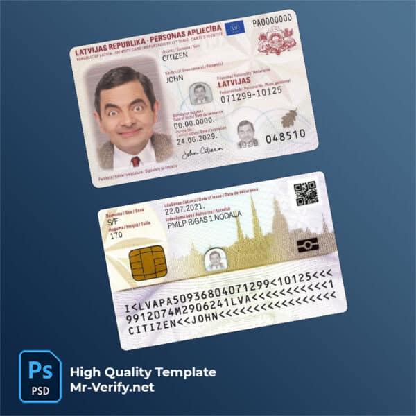 Latvia ID template in PSD format, fully editable