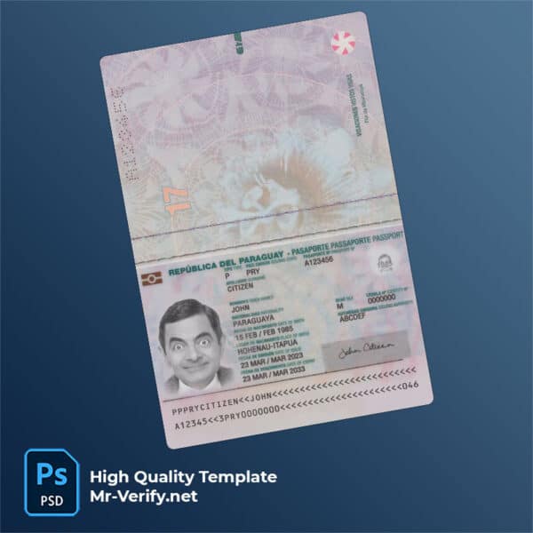 Paraguay Passport PSD Template