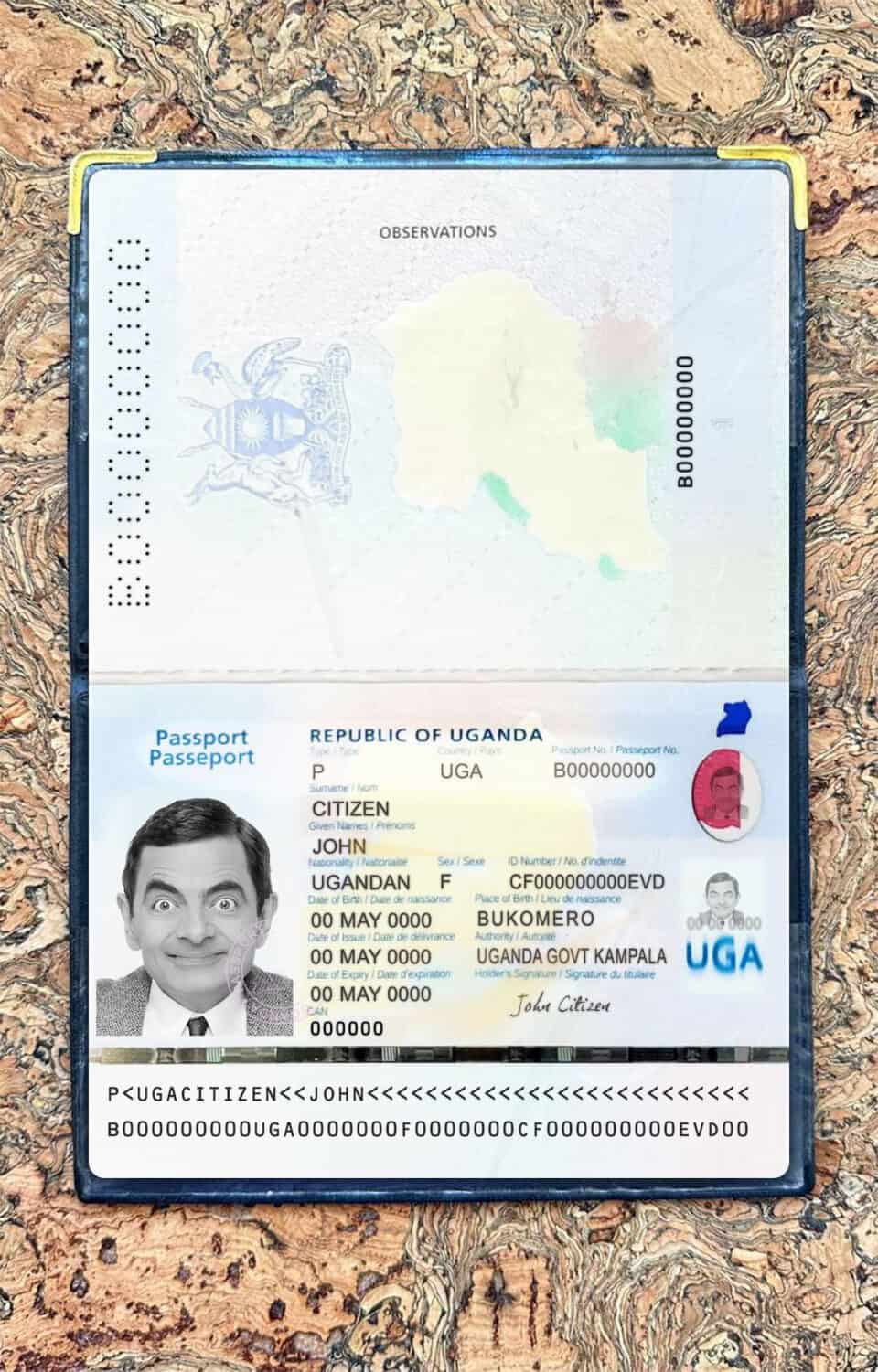 Uganda passport psd template (2023-present)