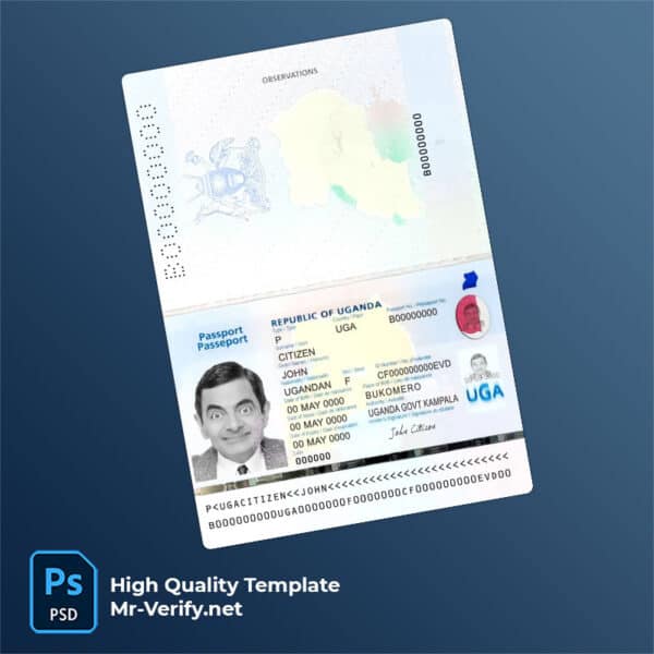 Uganda passport psd template (2023-present)