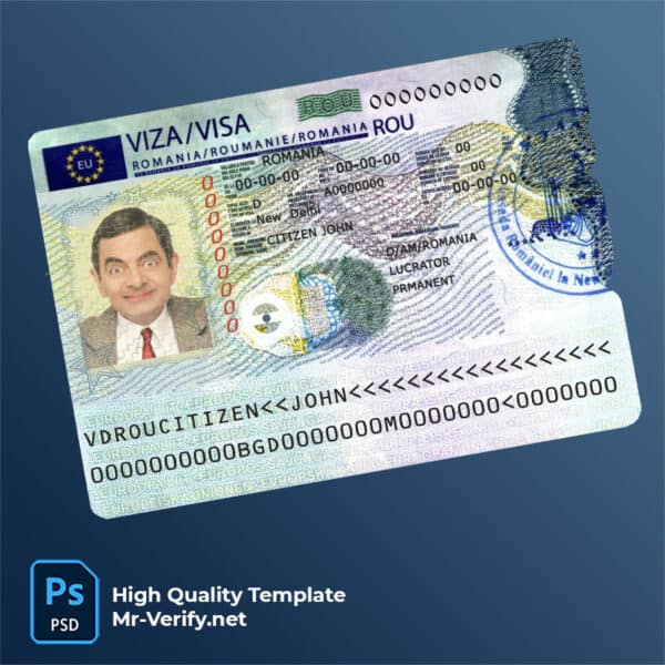 Romania schengen visa psd template
