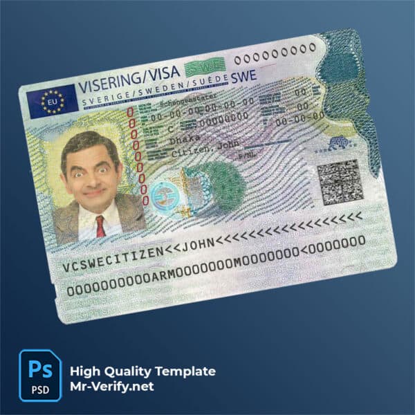 Sweden schengen visa PSD template