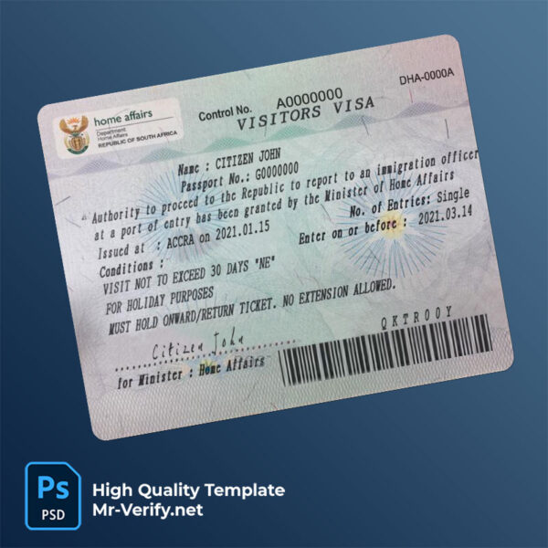 South Africa visa psd template 600x600 - Buy Verified Accounts