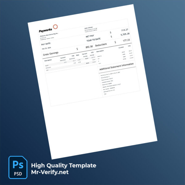 Payworks pay stub word and pdf template