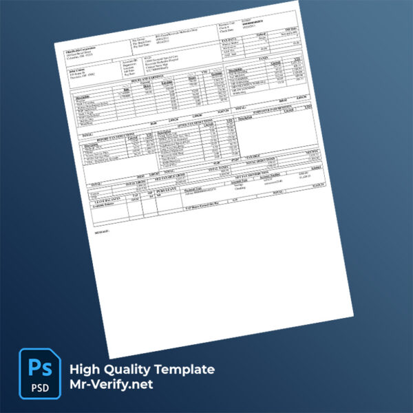 Ohio Health Corporation earning statement word and pdf template
