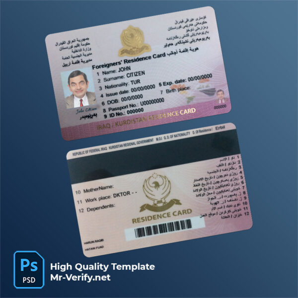 Editable Kurdistan Card PSD Template!