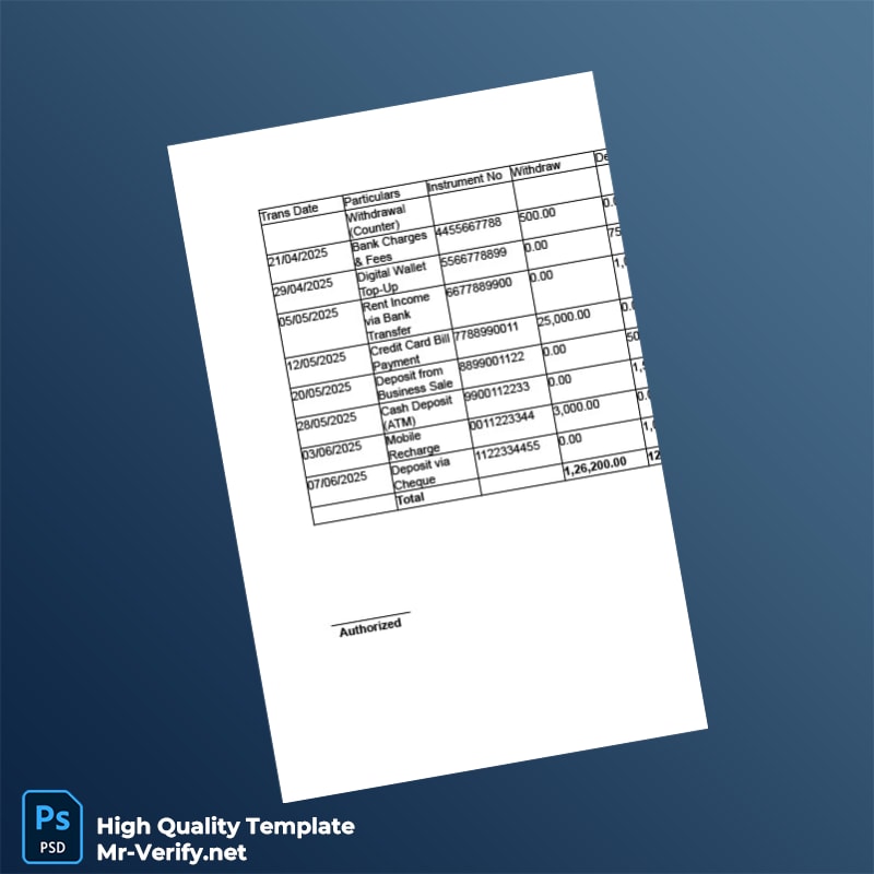 Bangladesh Islami Bank Limited Editable Account Statement Template in Word and PDF formats 3 page Bangladesh Islami Bank Limited Editable Account Statement Template in Word and PDF formats 3 page