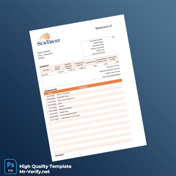 Bangladesh TemplateLab Bank Statement Template in Word and PDF formats 3 page