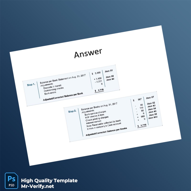 Bank Recon Template in Word and PDF formats 8 page Bank Recon Template in Word and PDF formats 8 page