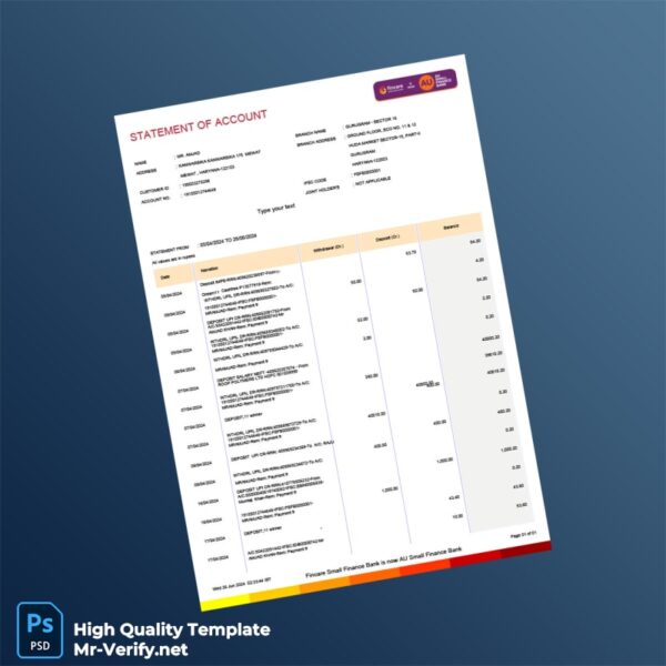Bank Statement Template in Word and PDF formats 15 page