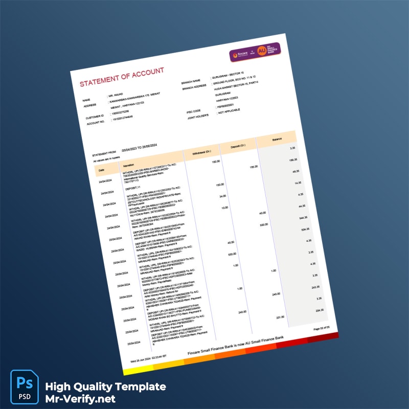 Bank Statement Template in Word and PDF formats 15 page Bank Statement Template in Word and PDF formats 15 page