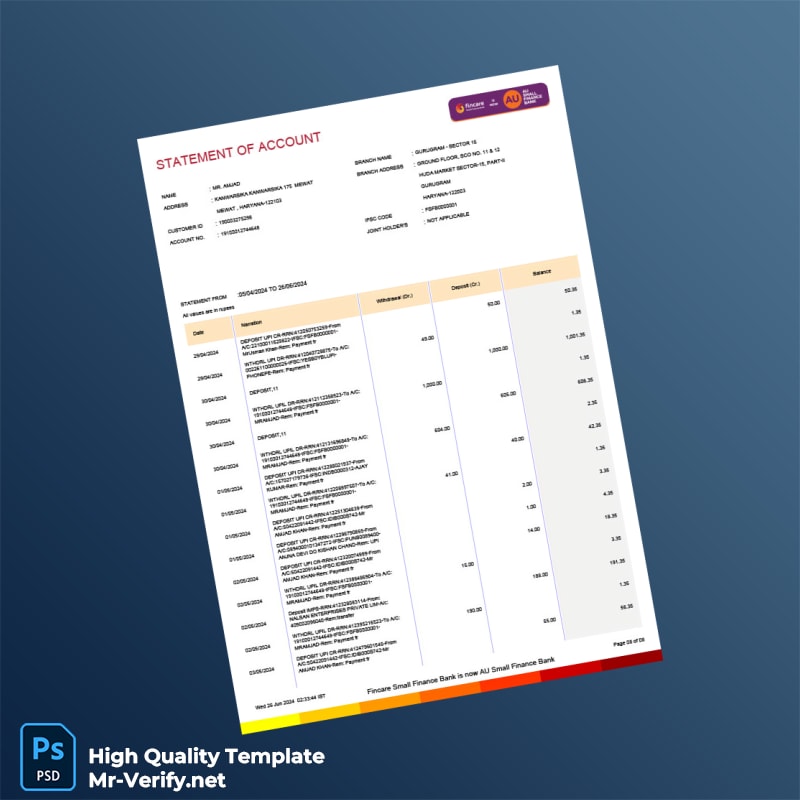 Bank Statement Template in Word and PDF formats 15 page Bank Statement Template in Word and PDF formats 15 page