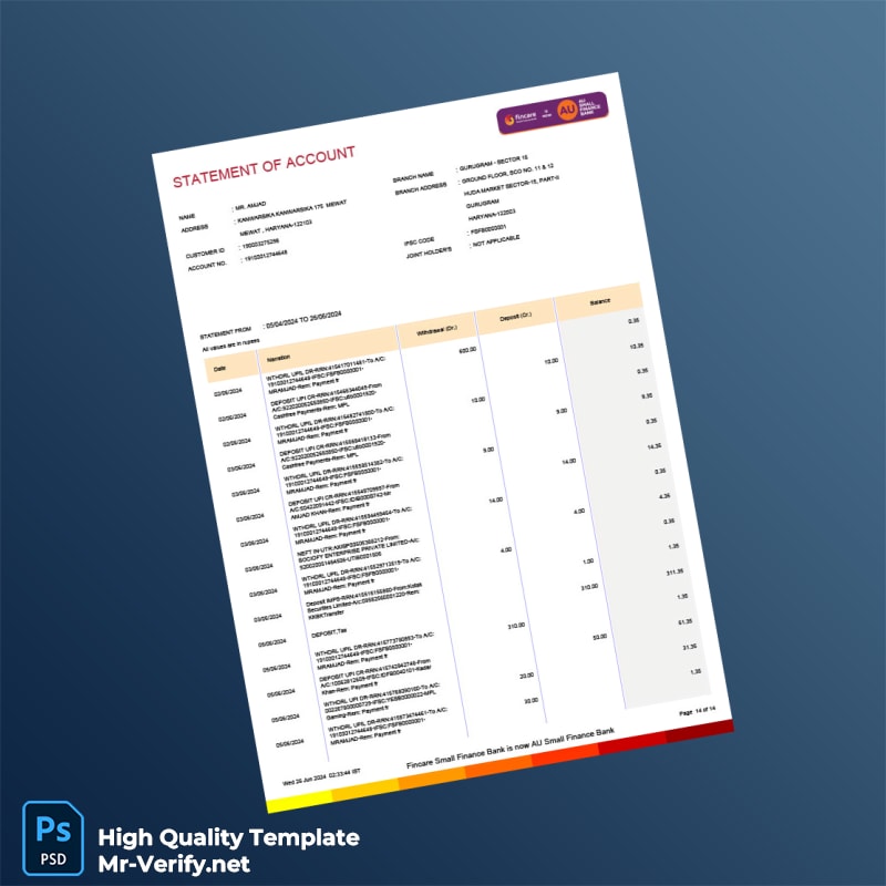 Bank Statement Template in Word and PDF formats 15 page Bank Statement Template in Word and PDF formats 15 page