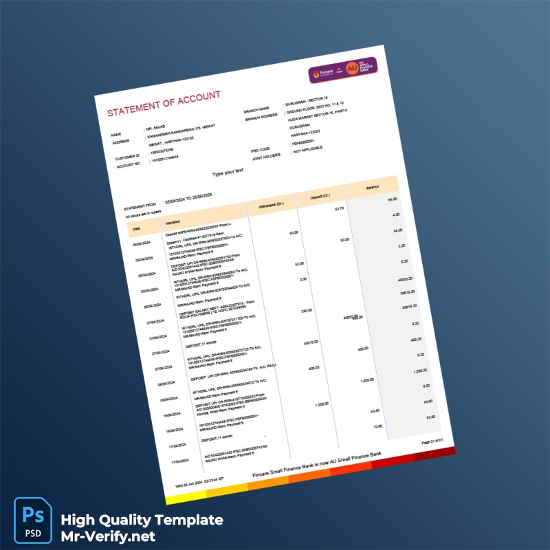 Bank Statement Template in Word and PDF formats 15 page Bank Statement Template in Word and PDF formats 15 page