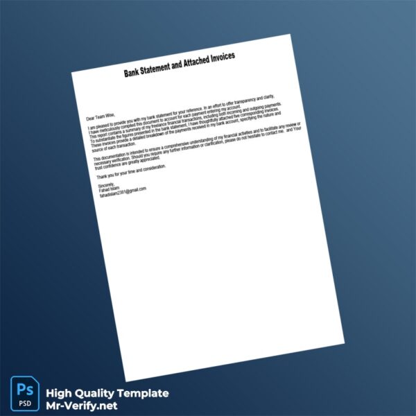 Bank Statement and Invoices Template in Word and PDF formats 7 page