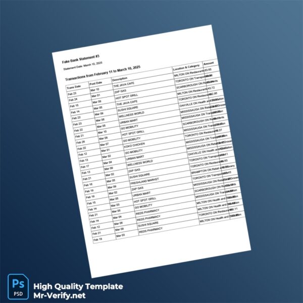 Canada Document Type Template in Word and PDF formats