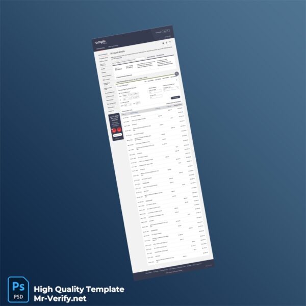 Canada Simplii Financial Editable Deposit Account Details Template in Word and PDF formats