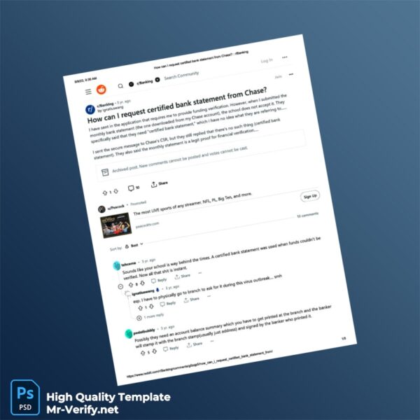 Certified Bank Statements Template in Word and PDF formats 5 page