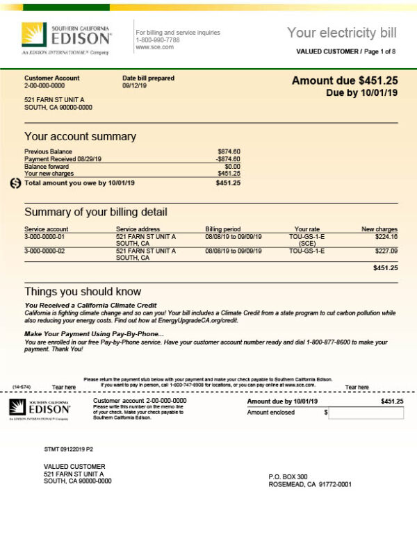 Country_ Company_Authority issuer _ Document Type_ Electricity Bill Editable Electricity Bill Template in Word and PDF formats 8 page