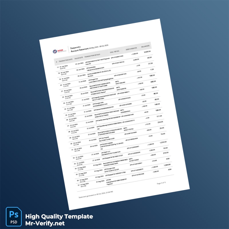 Country_ Bank_Issuer_ Document Type_ Account Statement Editable Account Statement Template in Word and PDF formats 6 page