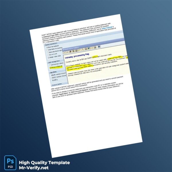 Country_ Bank_Issuer_ Document Type_ SWIFT MT942 Bank Statement Template in Word and PDF formats 2 page