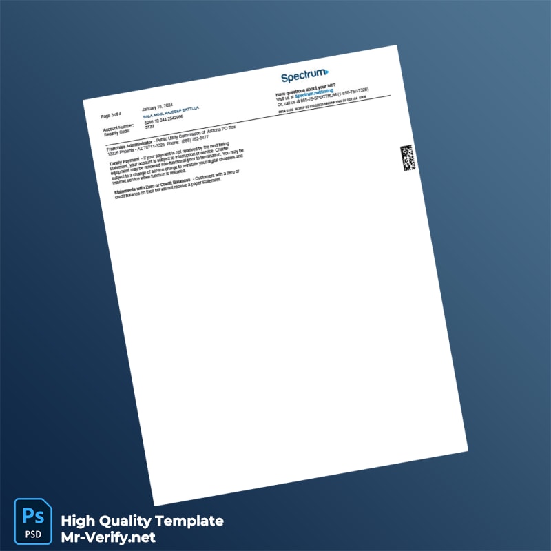 Country_ Company_Authority issuer _ Spectrum Document Type_ Utility Bill Editable Utility Bill Template in Word and PDF formats 4 page