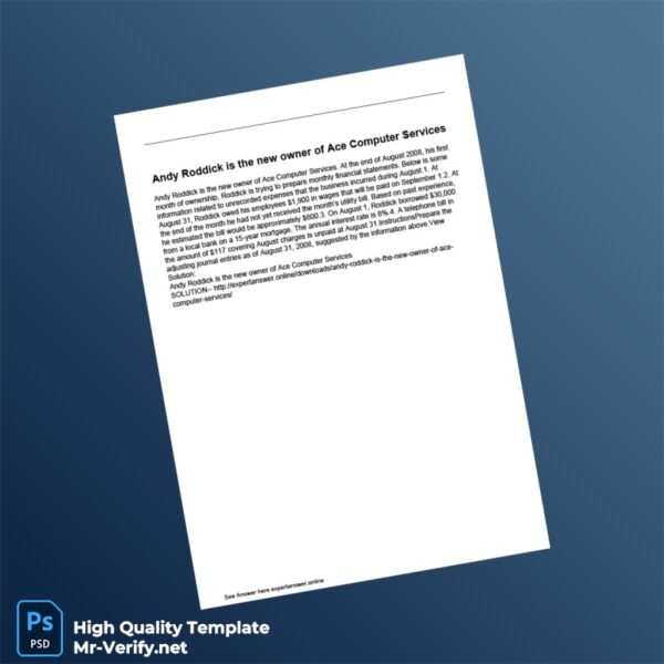 Editable August 2008 Adjusting Entries Guide Template in Word and PDF formats