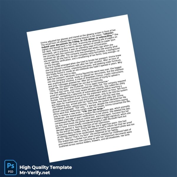 Editable Document Template in Word and PDF formats 2 page