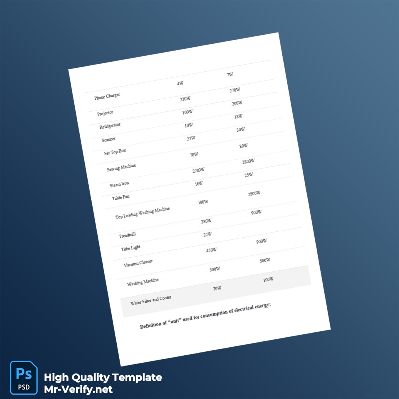 Editable Electricity Bill Template in Word and PDF formats 7 page Editable Electricity Bill Template in Word and PDF formats 7 page