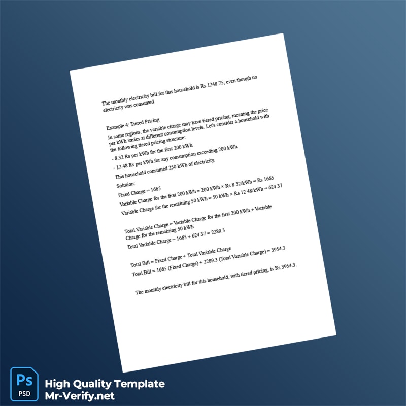 Editable Electricity Bill Template in Word and PDF formats 7 page Editable Electricity Bill Template in Word and PDF formats 7 page