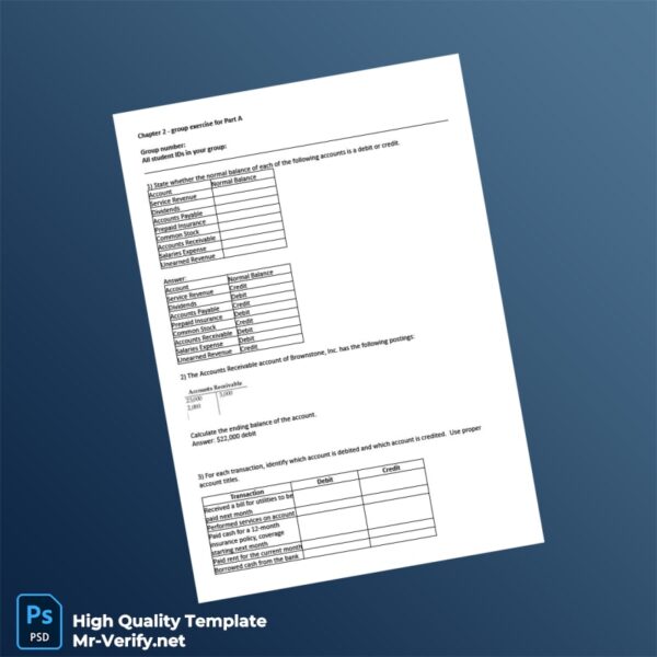 Editable Group Exercise – A – Solution Template in Word and PDF formats 3 page