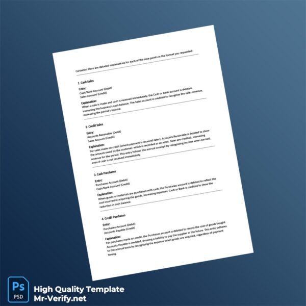Editable Journal Entries Template in Word and PDF formats 3 page