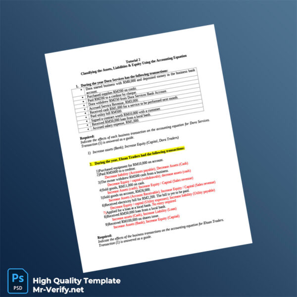 Editable Tutorial Document Template in Word and PDF formats 3 page