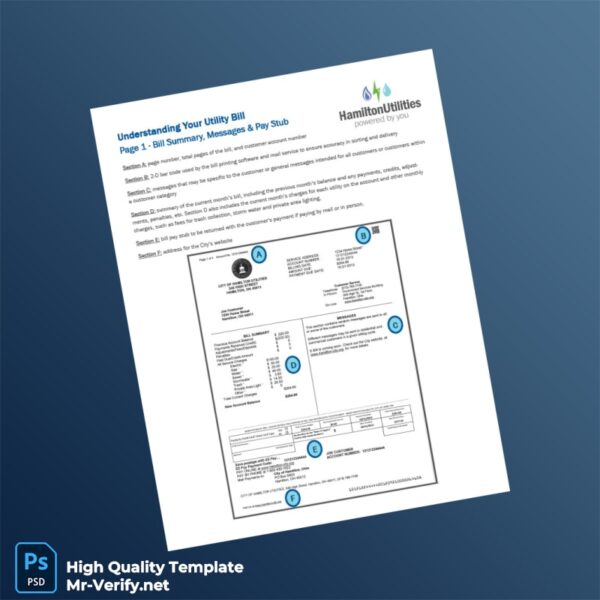 Editable Utility Bill Template in Word and PDF formats 5 page