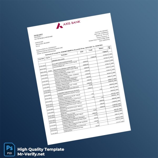 Empty Bank Statement Template in Word and PDF formats 6 page