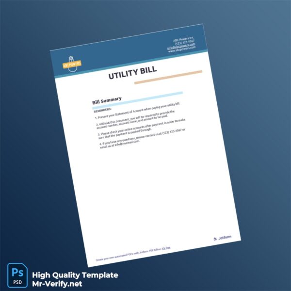 Estonia Editable Utility Bill Template in Word and PDF formats
