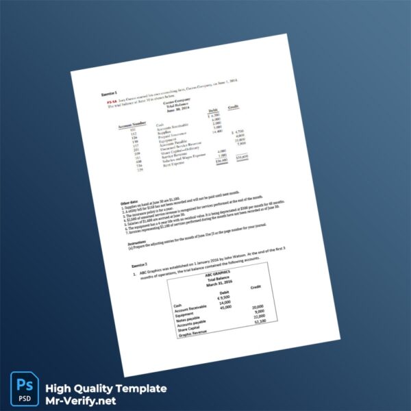 Germany ABC Graphics Editable Adjusting Entries Template in Word and PDF formats 2 page