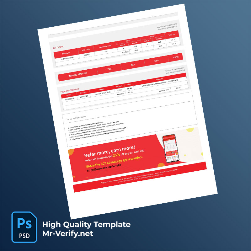 India Atria Convergence Technologies Limited Editable Internet Bill Template in Word and PDF formats India Atria Convergence Technologies Limited Editable Internet Bill Template in Word and PDF formats