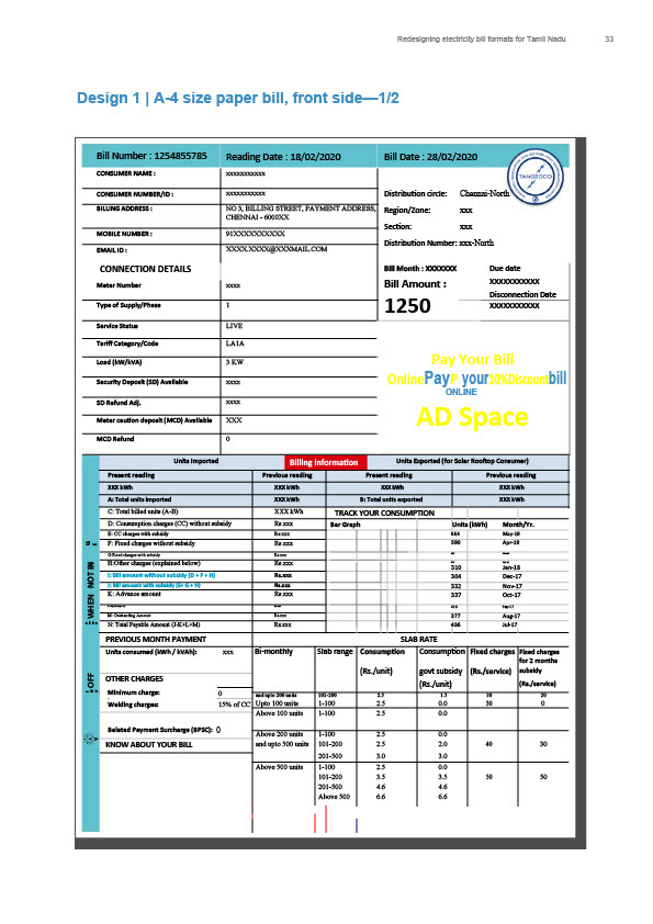 India Editable Electricity Bill Template in Word and PDF formats 6 page