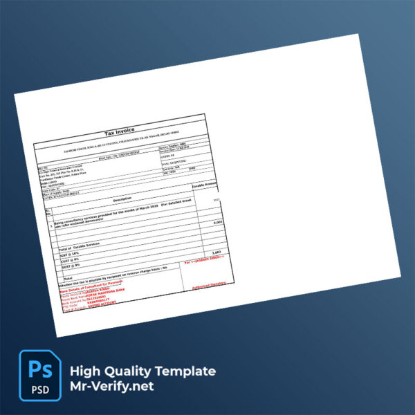 India Jagdish Singh Editable Tax Invoice Template in Word and PDF formats India Jagdish Singh Editable Tax Invoice Template in Word and PDF formats