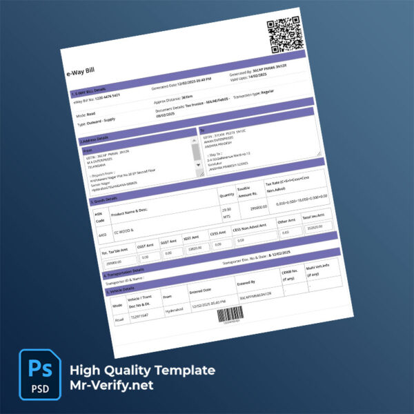 India M A Enterprises Editable Tax Invoice Template in Word and PDF formats