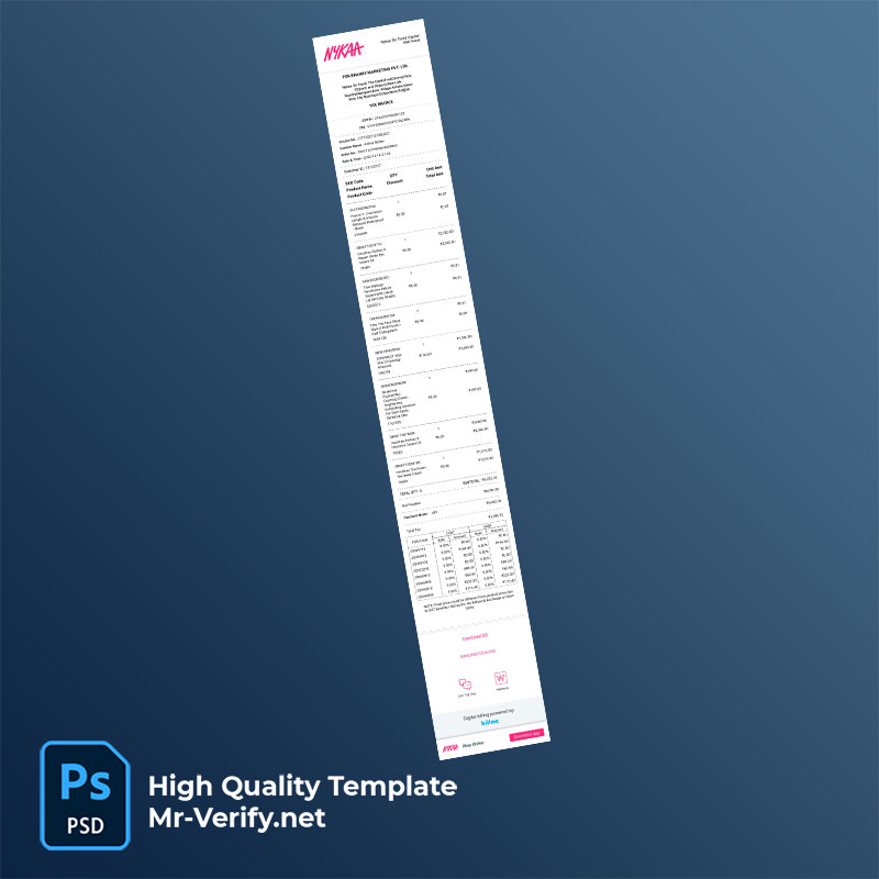 India Nykaa On Trend Capital Mall Editable Tax Invoice Template in Word and PDF formats India Nykaa On Trend Capital Mall Editable Tax Invoice Template in Word and PDF formats