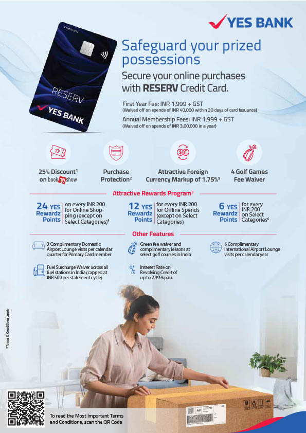 India YES BANK Editable Credit Card One Pager Template in Word and PDF formats 2 page