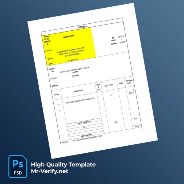 India Zepto Editable Tax Invoice Template in Word and PDF formats India Zepto Editable Tax Invoice Template in Word and PDF formats