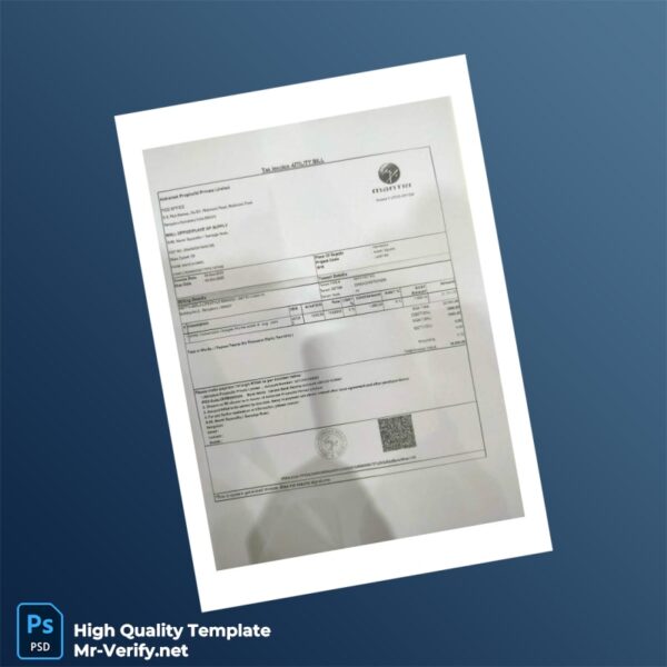 India Abhishek Propblue Private Limited Editable Utility Bill Template in Word and PDF formats