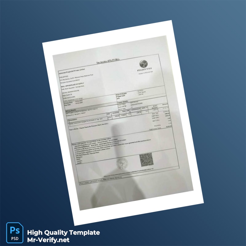 India Abhishek Propblue Private Limited Editable Utility Bill Template in Word and PDF formats India Abhishek Propblue Private Limited Editable Utility Bill Template in Word and PDF formats